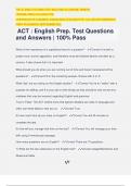 ACT : English Prep. Test Questions and Answers | 100% Pass