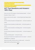 ACT Test Questions and Answers  100% Pass