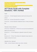 ACT Study Guide with Complete Solutions | 100% Verified