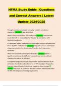 HFMA Study Guide | Questions and Correct Answers | Latest Update 2024/2025