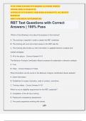 RBT Test Questions with Correct Answers | 100% Pass