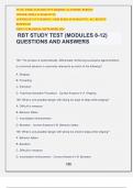 RBT STUDY TEST (MODULES 8-12) QUESTIONS AND ANSWERS