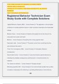 Registered Behavior Technician Exam Study Guide with Complete Solutions