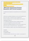 RBT Exam Assessment Practice Questions with Correct Answers