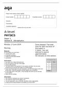 aqa A-level PHYSICS Paper 3 Section B Astrophysics(7408-3BA) June 2024 Question Paper