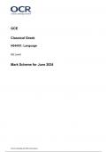 OCR GCE  Classical Greek H044/01: Language AS Level Mark Scheme for June 2024