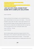 ACC 241 BYU FINAL EXAM STUDY GUIDE WITH COMPLETE SOLUTIONS