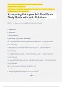 Accounting Principles 241 Final Exam Study Guide with Valid Solutions