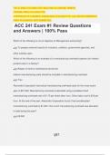 ACC 241 Exam #1 Review Questions and Answers | 100% Pass