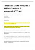 Texas Real Estate Principles 2 (Allied)Questions & Answers(RATED A+)