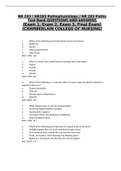 NR283 Pathophysiology / NR 283 Patho Test Bank| Exam 1, Exam 2, Exam 3, Final Exam| QUESTIONS AND ANSWERS - CHAMBERLAIN COLLEGE OF NURSING