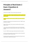 Principles of Real Estate 2 Exam 2 Questions & Answers!!