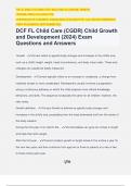 DCF FL Child Care (CGDR) Child Growth and Development (2024) Exam Questions and Answers