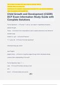 Child Growth and Development (CGDR) DCF Exam Information Study Guide with Complete Solutions