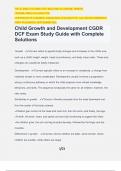 Child Growth and Development CGDR DCF Exam Study Guide with Complete Solutions