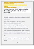 State - Nursing Home Administration Exam Study Guide with Complete Solutions