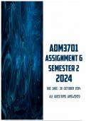 ADM3701 Assignment 6 Semester 2 2024 | Due 30 October 2024