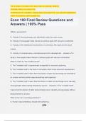 Econ 100 Final Review Questions and Answers | 100% Pass