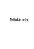 Sociology - Methods in context education