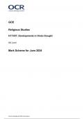 OCR GCE  Religious Studies H173/07 Developments in Hindu thought AS Level Mark Scheme for June 2024