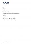 OCR GCE  Mathematics A H230/01 Pure Mathematics and Statistics AS Level Mark Scheme for June 2024