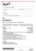 Actual 2024 AQA AS ECONOMICS 7135/2 Paper 2 The National Economy in a Global Context Merged Question Paper + Mark Scheme + Insert