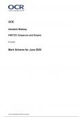 OCR GCE  Ancient History H407/23 Emperors and Empire A Level Mark Scheme for June 2024