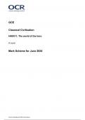 OCR GCE  Classical Civilisation H408/11 The world of the hero A Level Mark Scheme for June 2024