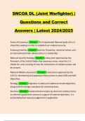 SNCOA DL VOL 1 | Questions and Correct Answers | Latest Update 2024/2025