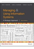 Test Bank For Managing and Using Information Systems A Strategic Approach, 6th Edition