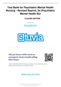 Test Bank for Psychiatric Mental Health Nursing - Revised Reprint, 5e (Psychiatric Mental Health Nur
