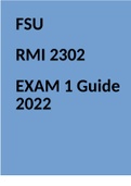 FSU RMI 2302 EXAM 1 Guide 2022