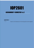 IOP2601 ASSIGNMENT 1 SEMESTER 1 & 2