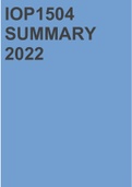 IOP1504 SUMMARY 2022