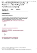 Unit 3 Sculpting Earth's Topography: Lab Practical on Lord of the Rings and Fluvial Processes (1 point): GPH 111: Intro to Physical Geography) 2021
