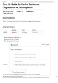 Quiz 10: Battle for Earth's Surface or Degradation vs. Diastrophism: GPH 111: Intro to Physical Geography (2021 Spring - A)