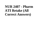 NUR 2407 - Pharm ATI Retake (All Correct Answers)