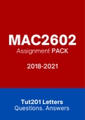 MAC2602 (Notes, ExamPACK, QuestionPACK, Tut201 Letters)