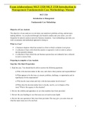 Exam (elaborations) MGT 2328 MGT 2328 Introduction to Management Fundamentals Case Methodology Manual