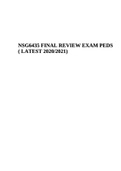 NSG6435 FINAL REVIEW EXAM-PEDS LATEST 2022