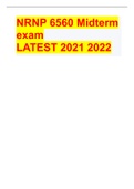 NRNP 6560 Midterm exam LATEST 2021 2022