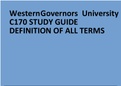 WesternGovernors University - C170 STUDY GUIDE DEFINITION OF ALL TERMS