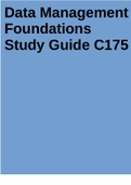Data Management Foundations Study Guide C175