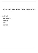 AQA A LEVEL BIOLOGY Paper 1 MS 