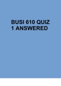 BUSI 610 QUIZ 1 ANSWERED