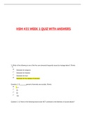 HSM 435 WEEK 1 QUIZ WITH ANSWERS.