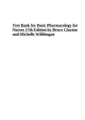 Test Bank for Basic Pharmacology for  Nurses 17th Edition by Bruce Clayton  and Michelle Willihngan