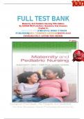 FULL TEST BANK :Maternity And Pediatric Nursing Fifth Edition By SUSAN RICCI (Author), Questions And Answers Graded A+ 