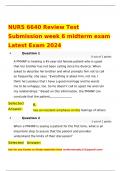 NURS 6640 Review Test Submission week 6 midterm exam Latest Exam 2024