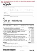 Actual 2024 AQA AS FURTHER MATHEMATICS 7366/2M Paper 2 Mechanics Merged Question Paper + Mark Scheme